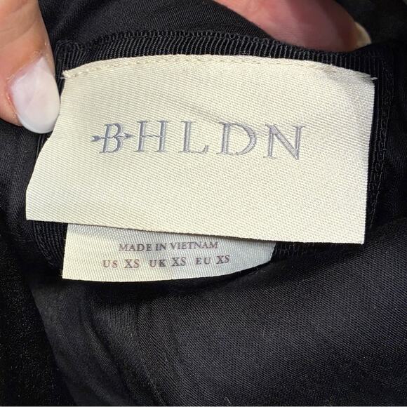 NWT Anthropologie BHLDN Black Satin Cora Halter Fit and Flare Dress XS - Picture 9 of 13